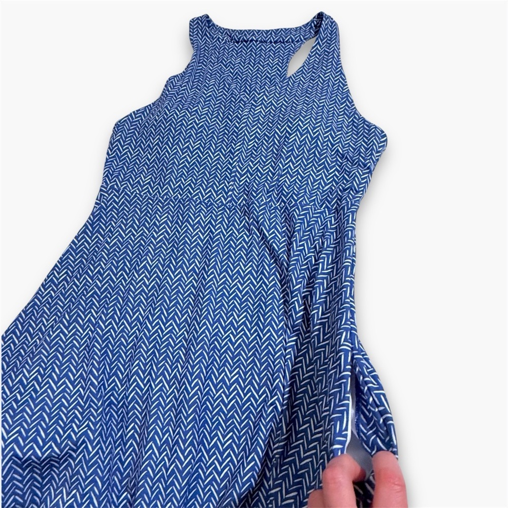 Krimson Klover Piper Dress Large Blue UPF 40 Stretch Athletic Bra Pockets Midi - Picture 8 of 13